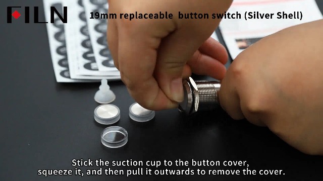 Image of 2PCS 19mm LED Momentary Push Button Switch 12V 24V IP67 White | Stainless Steel 20A with 185 Replaceable Symbols Marine Boat, Engine Start, Horn, Momentary Control