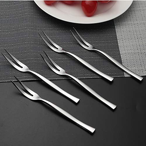 Vareone 12 Pieces Stainless Steel Fruit Forks, Small Cutlery Dessert Forks Set, Tasting Appetizer Forks Cocktail Forks