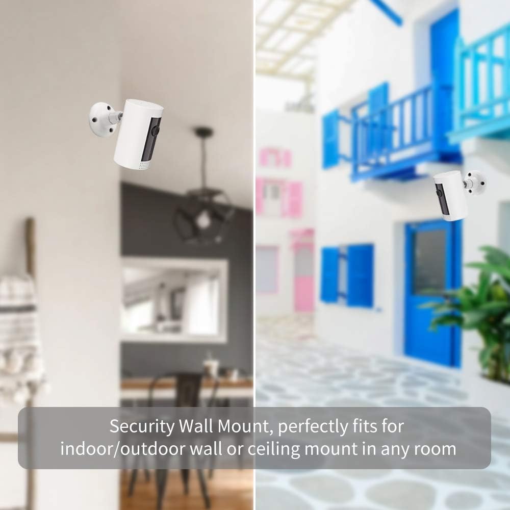 Highmoutain 2 Pack Adjustable Mounting Bracket Compatible with Ring Stick Up Cam Wired,Ring Stick Up Cam Battery & Indoor Cam HD Security Camera, Security Camera Accessories(White)