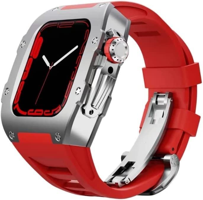 Bracelet de sport en caoutchouc pour iWatch 6 5 4 boîtier carbone étanche nuit