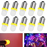 Pinball Machine Light Coin Display Bulb Pachinko Game Machine Bulb AC/DC 6V 6.3V T11 756 1893 1847 BA9S Led Bulb Replacement for Toy Car Lights,Non-Polarity,Frosted Lenses, (Pack of 10 Orange)