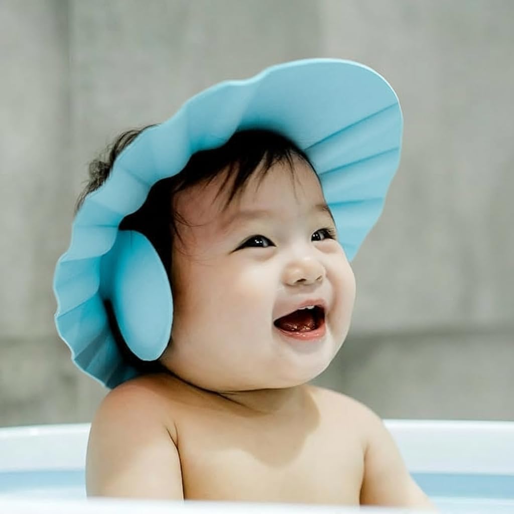 Baby Shower Cap for Kids shower cap for baby for 0-3 years Hair Washing Shield, Toddler Bath Hat, Shampoo Visor, Head Protector - Cute Shape Makes Bath More Fun (Bath Visor hat) (Adjustable CAP kids)-image-10