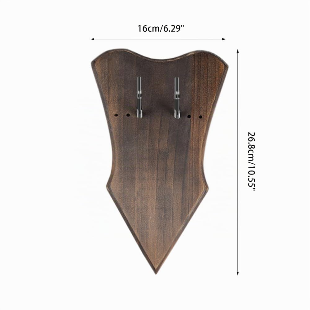 DONGKER Schwerthalter, 1 Stuck Holz Wandhalterung für Schwerter, Massivholz Schwertständer mit Haken und Schrauben für Bogen, mittelalterliches Schwert, Dolch, Axt (ohne Schwert)