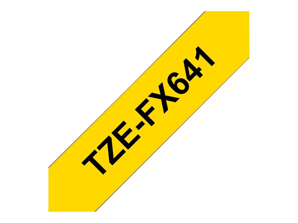Brother TZe-FX641 - Czarny na żółtym - Rolka (1,8 cm x 8 m) 1 kaseta elastyczna taśma - do Brother PT-D600, P-Touch PT-3600, D400, D450, D600, D800, E550, H101, P750, P900, P950