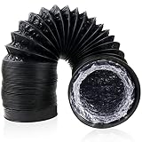 GZkedu 1 Stück Abluftschlauch, PVC Alu Flexrohr Lüftungsschlauch 100mm, Abluftschlauch für Klimaanlage, Trockner, Abzugshaube, Abluftventilator