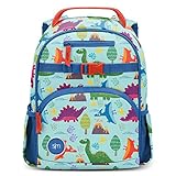 Simple Modern Kids Fletcher Backpack for Toddlers Boys Girls School, Blue Dino, 7 Liter