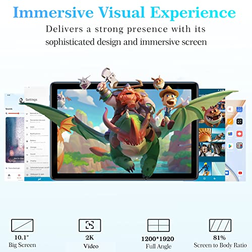 Doogee T10 Android Tablet 2023, 10.1" Fhd+ Android 12 Tablet, 15Gb+128Gb Octa-Core Gaming Tablet, 8300Mah Battery 2.4G/5G Wifi Tablet, Tüv Low Bluelight Tablet Android, Bluetooth, Gps, Split Screen #TOP4