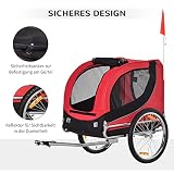 Pawhut Hundeanhänger Fahrradanhänger Hundetransporter Hunde Fahrrad Anhänger Rot+Schwarz 130 x 73 x 90 cm