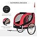Pawhut Hundeanhänger Fahrradanhänger Hundetransporter Hunde Fahrrad Anhänger Rot+Schwarz 130 x 73 x 90 cm