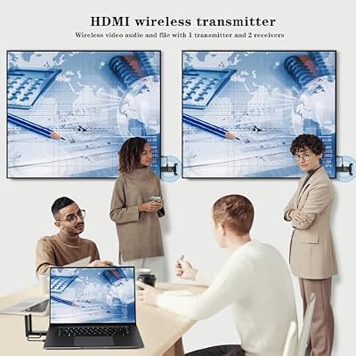 Wireless HDMI 2 Receivers and Transmitter,Up to 6 RXs,No Hot,Plug and Play,2.4/5.8GHz Wirelessly Casting to Multiple Screens,50M/165FT,Wireless HDMI Splitter for TV/DSLR Camera/Projector/Laptop/PC