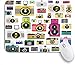 Produktbild Gaming Mouse Pad rutschfeste Gummibasis, Vintage altmodische Fotokameras Hobby Studio Themed Graphic Design, für Computer Laptop Schreibtisch