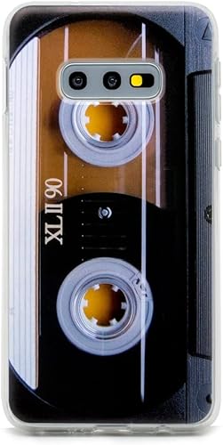 FAteam - Funda para Galaxy S10e a prueba de golpes, a prueba de arañazos, con TPU suave, carcasa de cinta de casete de música retro, compatible con