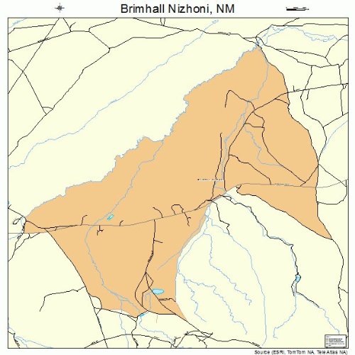 Large Street & Road Map of Brimhall Nizhoni, New Mexico NM Printed poster size wall atlas of
