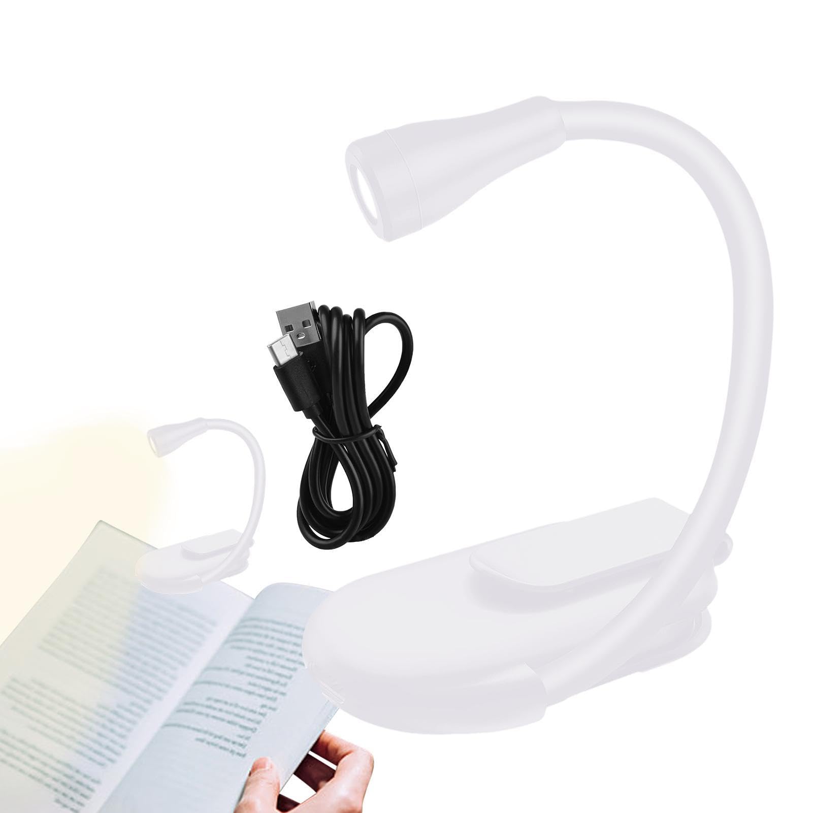 Book Reading Light - ABS Clip- Night Light, Portable LED | 400 MAh USB Rechargeable with Stand, 4.6x1.73x8CM Adjustable Brightness | Perfect Clip- Bedside Light for Home, Travel, and Outdoor