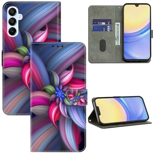 Étui portefeuille Samsung A15 contre les rayures avec porte-cartes et fermeture magnétique