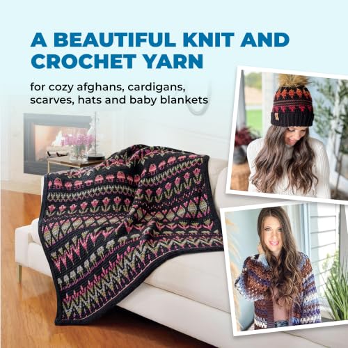 Image of Mary Maxim Prism Yarn, Acrylic Multicolor DK Yarn, 290 Yards, Rain Shower | Ombre Yarn, 3 Weight, Machine Wash, For Knitting and Crochet, Create Baby Items, Blankets, Afghans, Clothing Variegated Yarn
