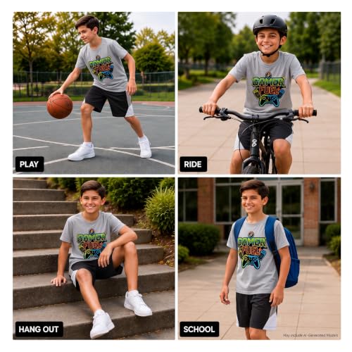 Image of Pro Athlete Active Boys Short Sets - 2 Piece Performance Crewneck Short Sleeve T-Shirt and Shorts Boys Athletic Sets (8-16)