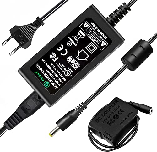DMW-DCC8 DMW-AC8 Netzteil DC-Koppler-Ladegerät für PANASONIC DMC-FZ200, FZ1000, GH2, G5, G6, G7 Digitalkameras (PANASONIC DMW-BLC12 Batteriewechsel)