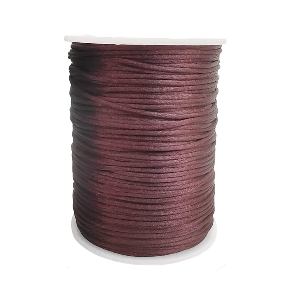 Xiezyu 2.5 mm Nylon Satin Cord Thread Beading String for Macrame Bracelets Chinese Knotting,Necklaces,Jewelry Making 109 Yards (Brown)