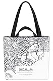 VOID Singapur Stadtplan Tasche 33x33x14cm,15l Einkaufs-Beutel Shopper Einkaufs-Tasche Bag