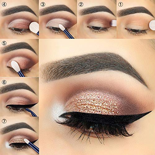 Makeup Eye Brush Set - Eyeshadow Eyeliner Blending Crease Kit - 11 Essential Makeup Brushes - Pencil, Shader, Tapered, Definer Professional Eyebrow Lip Make Up Tools (11Pcs Set Tourmaline Blue) #TOP4