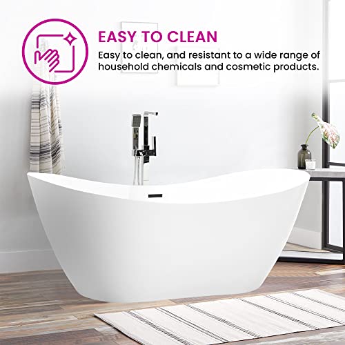 Vanity Art 71" X 32" Freestanding Bathtub | Home Improvement Bathtubs With Contemporary Design For Soaking And Bathing, Overflow And Pop-Up Drain With Upc Certified, Acrylic, Va6517-Orb #TOP3