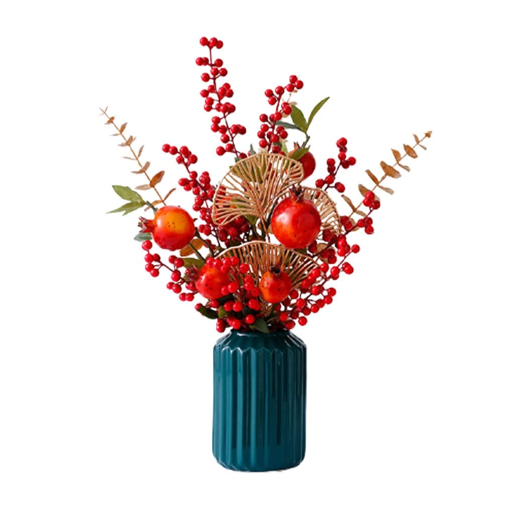 Künstliche Blumen Seidentuch künstliche Blumen mit keramischer Vase Weihnachtshaus DIY. Hochzeit Esstischdekoration Gefälschte Blumen Set Künstliche Blumen wie Echt (Color : B)