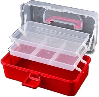 Caja organizadora de aparejos de pesca de 3 capas, caja de almacenamiento, caja voladiza multifuncional, caja organizadora de aparejos de pesca desmontable (A, 27 x 13 x 16 cm)