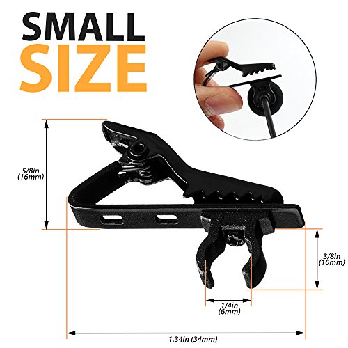 Lavalier Lapel Microphone Clip - Lapel Lavalier Mic Clips X2 Kit - Replacement Microphone Clip Metal - Lapel Lavalier Microphone Tie Clip Black - Microphone Lavalier Clip Iphone 5, 6, 6S, 7, 8, X #TOP2