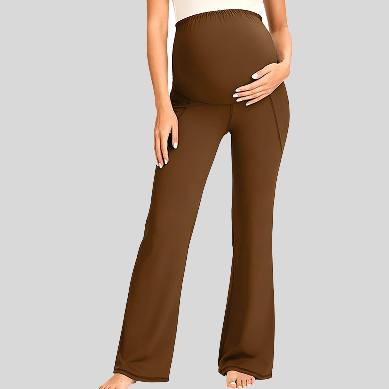 Umstandsmode Schwangerschaftsleggings Sportleggings Stretchgummi Freizeithose Elastisch Bootcut Schwangerschaftshose Yogahose Einfarbig Umstandsleggings Jogging