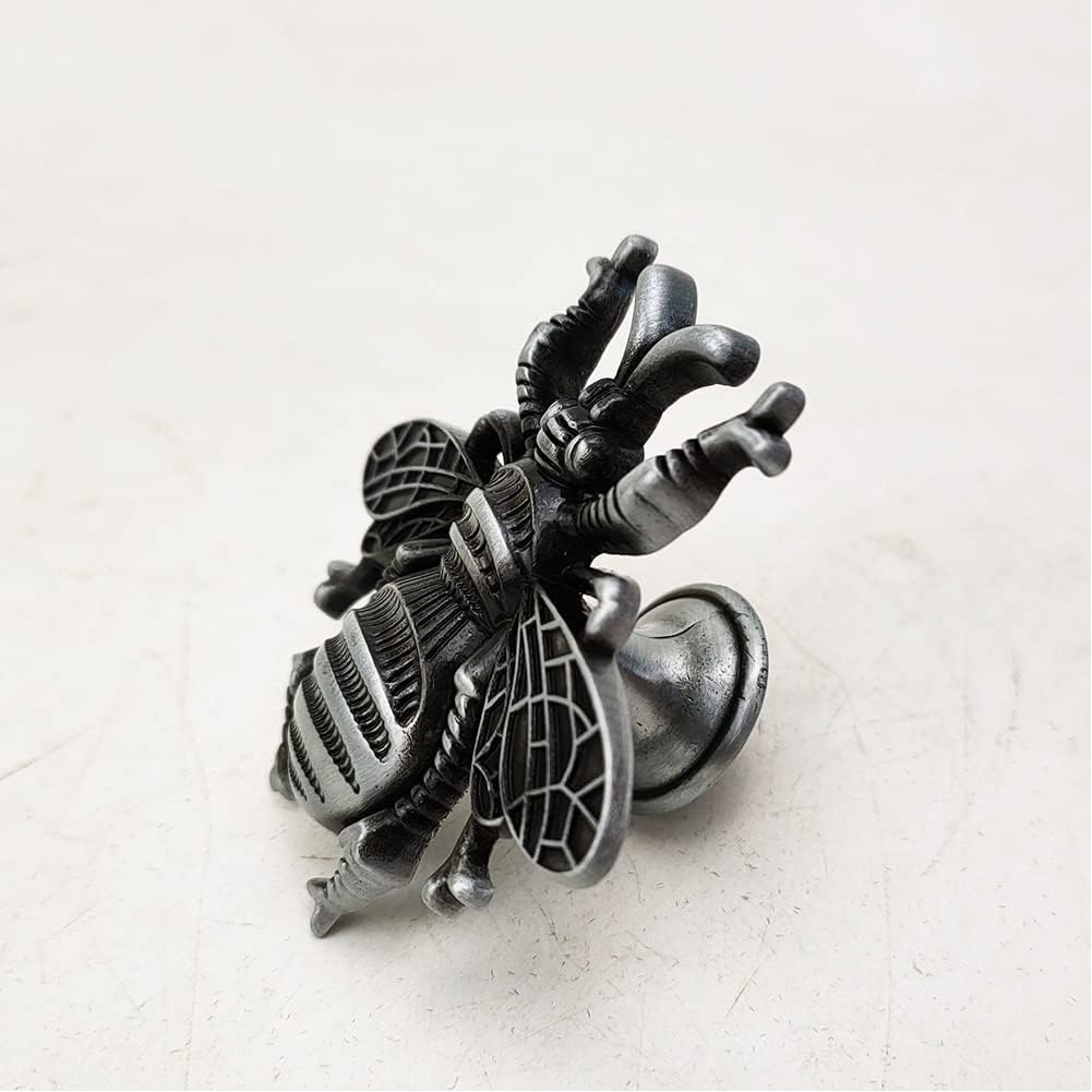 Bee Cabinet Knobs Furniture Door Handle Pull for Cupboard Dresser Bookcase Single Hole Knobs Home Kitchen Hardware Decoration 4 Pieces (Antique Pewter)