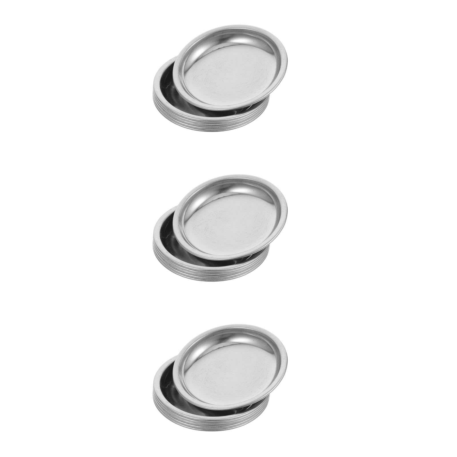 LUOZZY 18 Pcs Stainless Steel Tea Bag Coasters Drip Trays Accessories Holder Round Plates Saucer Loose Filters (6CM Flat Bottom)
