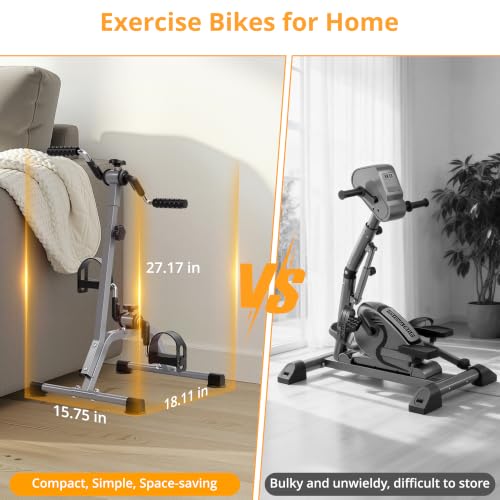 Image of RYGEO pedal Exerciser Arm Leg Exerciser While Sitting for Seniors, Portable Fitness Equipment for Total Body Workout - Great Gift for Elderly Rehab