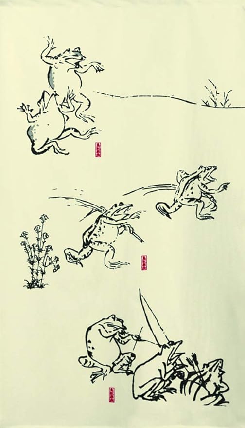 Amazon Co Jp コスモ のれん 鳥獣戯画 場面集 01 約85cm 約150cm 文房具 オフィス用品