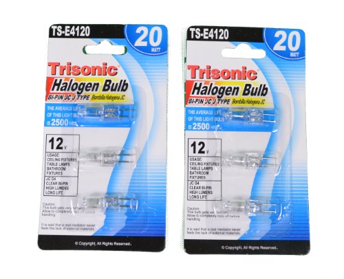 trisonic halogen bulb - Lot of 6 Halogen Bulbs 20 WATT 120Volt Bi-Pin JC J Type Trisonic TS-E4120