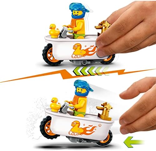 LEGO 60333 City Stuntz Bathtub Stunt Bike Set with Flywheel-Powered Toy Motorbike and Racer Minifigure, Stocking Filler Gift Idea for Boys and Girls Aged 5 Plus