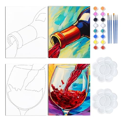 Kit de peinture et de sirote pré-dessinée soirée en amoureux Saint-Valentin