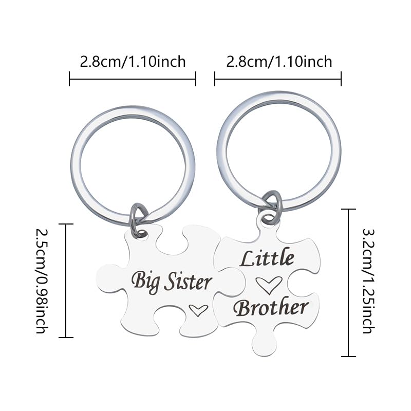 Sister Brother Puzzle Keychain Gifts for Sisters Big Brother Birthday Graduation Gifts for Sister Sis Siblings from Sister Brother Big Sister Little Brother Keychain Gifts for Sister Brother Siblings