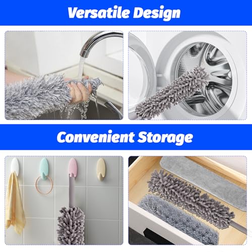 Sprifityy 6 Pezzi Spolverino Per Polvere,Spolverino Telescopico,Togli Ragnatele Allungabile 250 Cm,Scopa Polvere Pulizia Ventilatori Soffitto, Ragnatela, Tetti,Tapparelle - 5