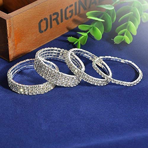 Zealmer Multi Row Crystal Bracelet For Women, Pack Of 4 #TOP6