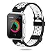 For Apple Watch Band 38mm 42mm,YiJYi Soft Silicone Sport Strap Replacement Wristband iWatch Bands for Apple Watch Series 3,Series 2,Series 1 (4.White-Black, 38mm)