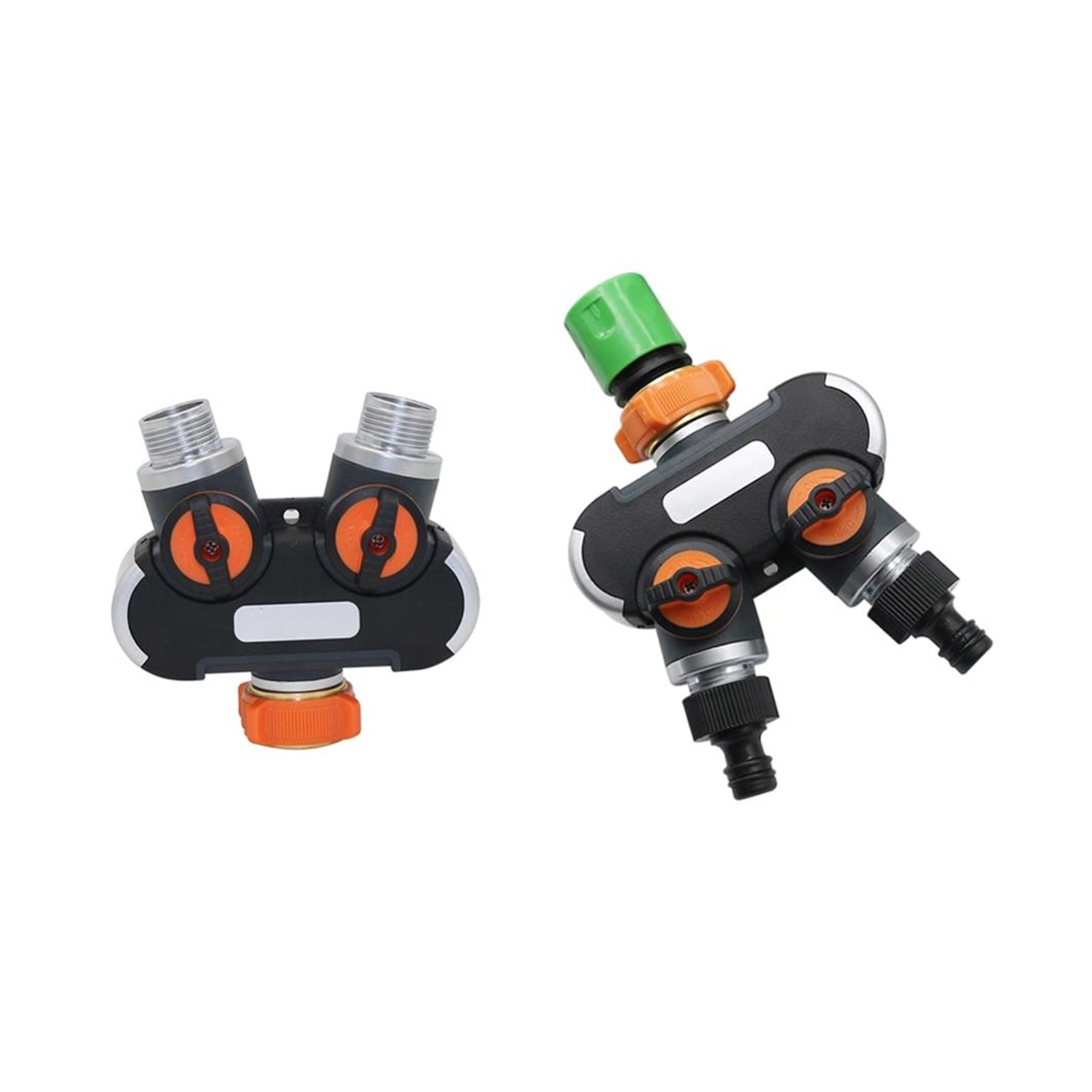 Hose Connector Adapter 1 Pc 3/4" Extral Threaded 2-Way Manifold, with Valve, with Quick Connector, Garden Irrigation and Agricultural Faucet Accessories/Black