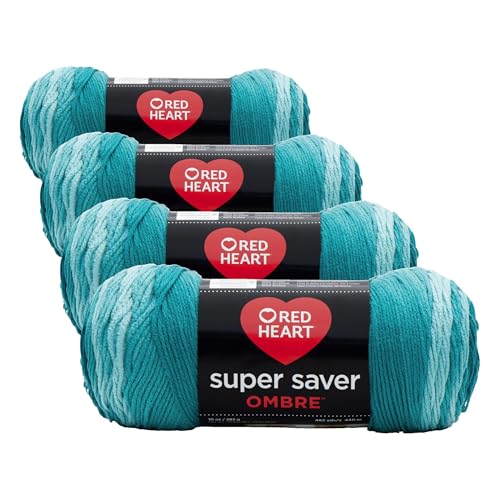 Image of RED HEART E305.3985 Super Saver Ombre Yarn, Velvet (Pack of 4)
