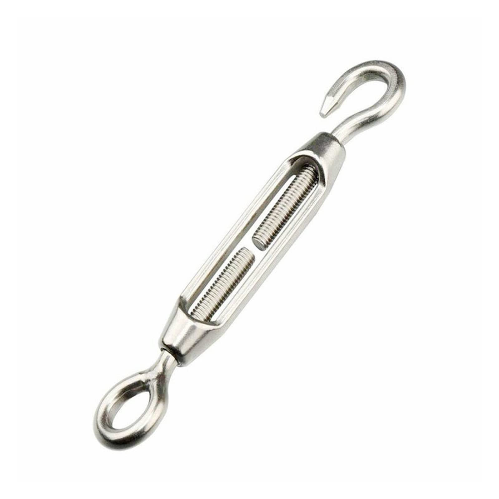 PULaif Turnbuckle Wire Tensioner, Turnbuckle Wire Rope Tensioner Adjustable Stainless Steel Hook Eye M4/M5/M6 1 Piece(Oc,M6)