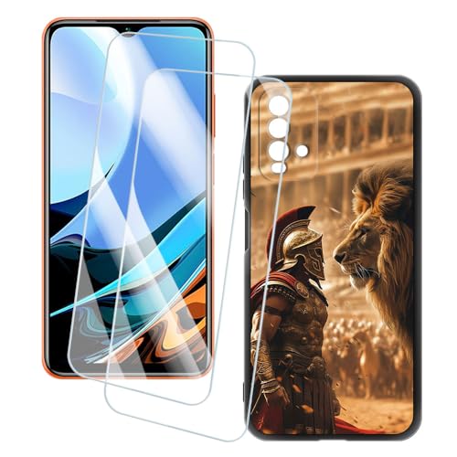 OAGELIM 2�Z�b�g �X�N���[���v���e�N�^�[ + �P�[�X Xiaomi Redmi Note 9 4G (6.53 �C���`) �Ƃ̌݊������� �A�[�e�B�X�e�B�b�N�J�X�^���v�����g�J�o�[�Ƌ����K���X�t�B���� �X�N���b�`�h�~ (��m)