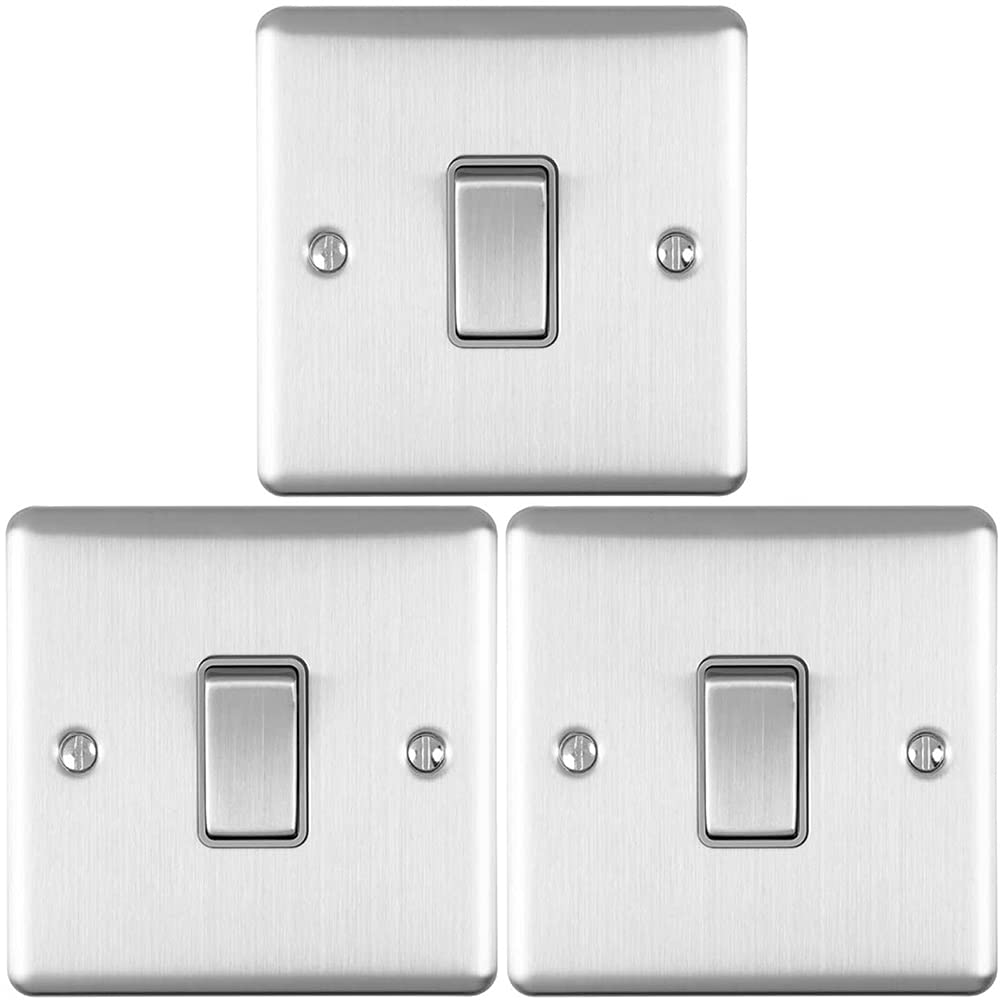 Interrupteur simple en acier satiné lot de 3 pour créer une atmosphère chaleureuse