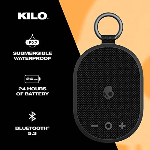 Image of Skullcandy Kilo Wireless Bluetooth Speaker Bundle - (2) IPX7 Waterproof Mini Bluetooth Speakers with 24 Hour Battery, Downward Firing Passive Radiators, and True Wireless Pairing (Black)