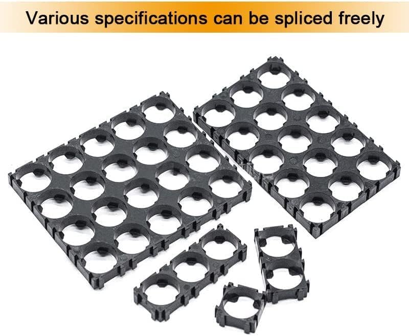 Miniatura 6 de Bettomshin 5 unids 10x10 celda espaciador 18650 batería de litio soporte de plástico soporte para batería DIY paquete 0.728 in agujero diámetro