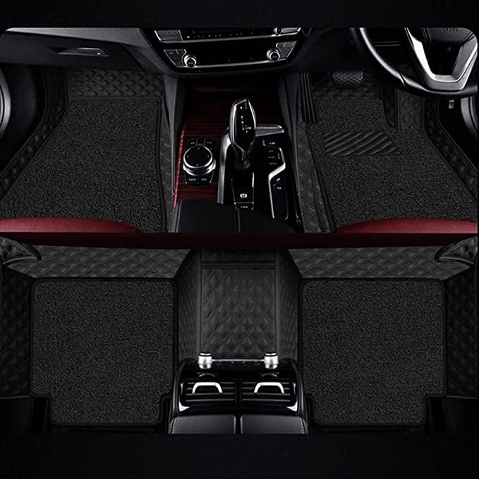 MATRRA 7d Custom Fitted Car Foot Mat/Floor Mat/Car Mat Set for Hyundai Creta 2024 |5 Seater| Leather Double Car Floor Mat Complete Set- Waterproof and Washable | Color: Black-Black