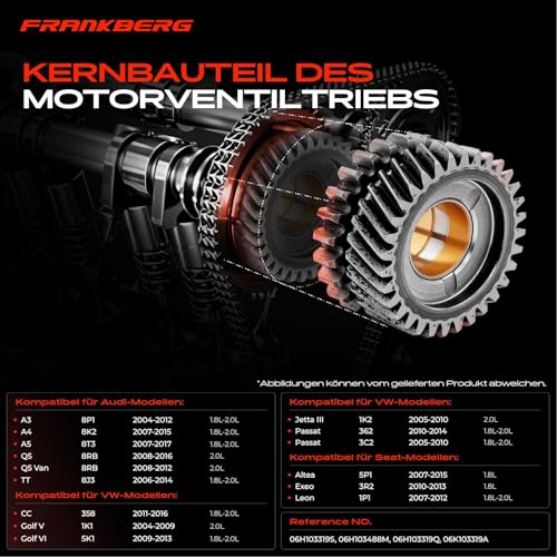 Frankberg 1x Zahnrad Ausgleichswelle Kompatibel mit A3 8P1 2004-2012 A4 2007-2015 Golf V 2004-2009 O.c.t.a.v.i.a II 2005-2013 Pa.ss.at 2005-2014 Beetle 2011-2016